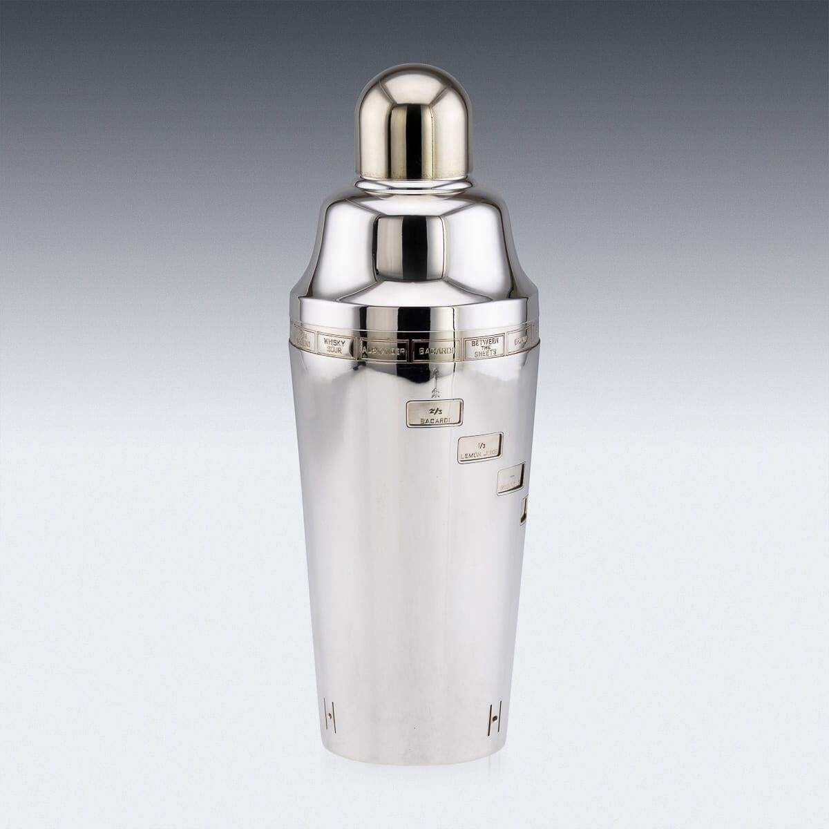20th Century American Silver Plated "Recipe" Cocktail Shaker By Napier C.1930 photo 1525.0