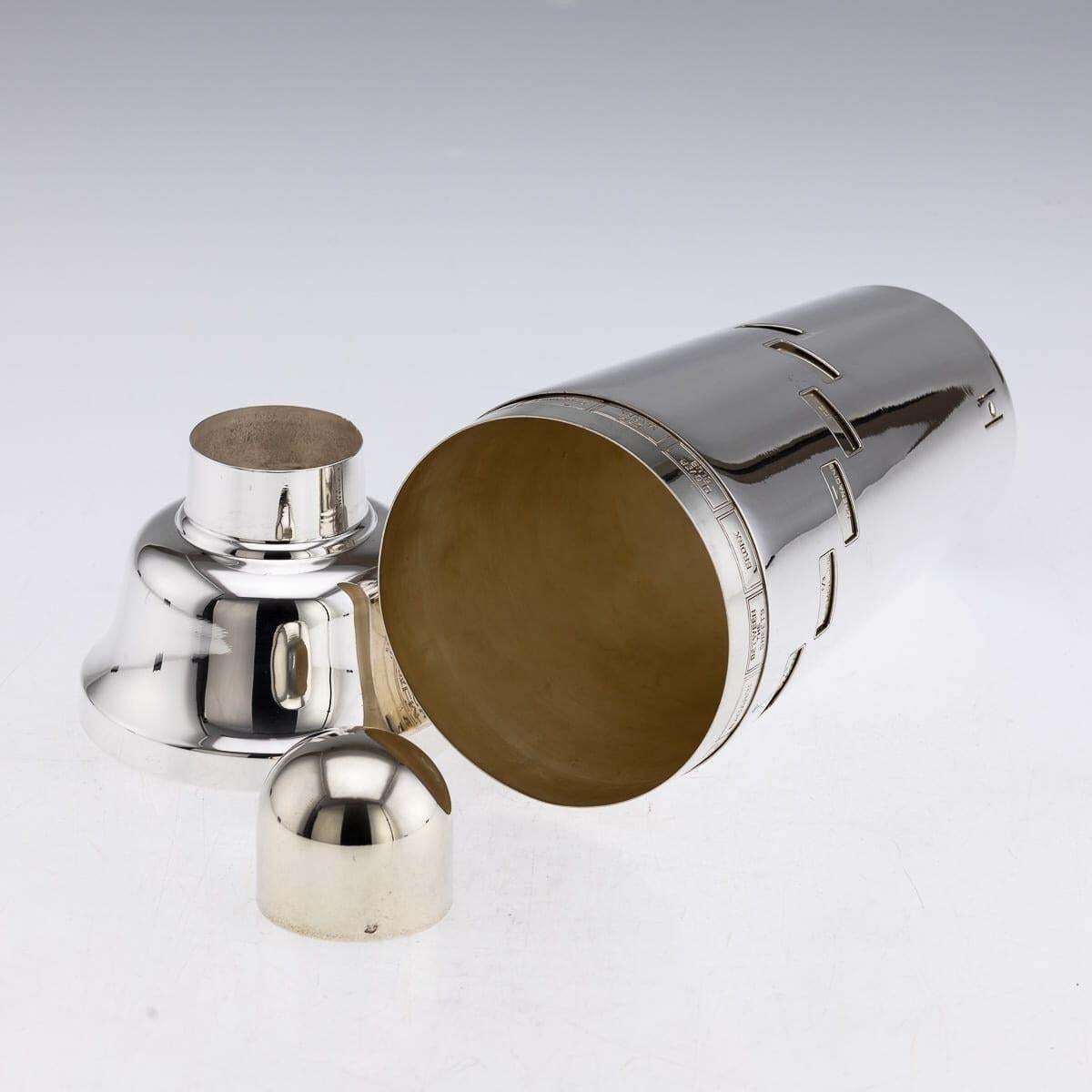 20th Century American Silver Plated "Recipe" Cocktail Shaker By Napier C.1930 photo buy