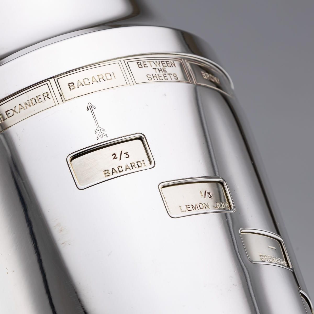 photo buy 20th Century American Silver Plated "Recipe" Cocktail Shaker By Napier C.1930