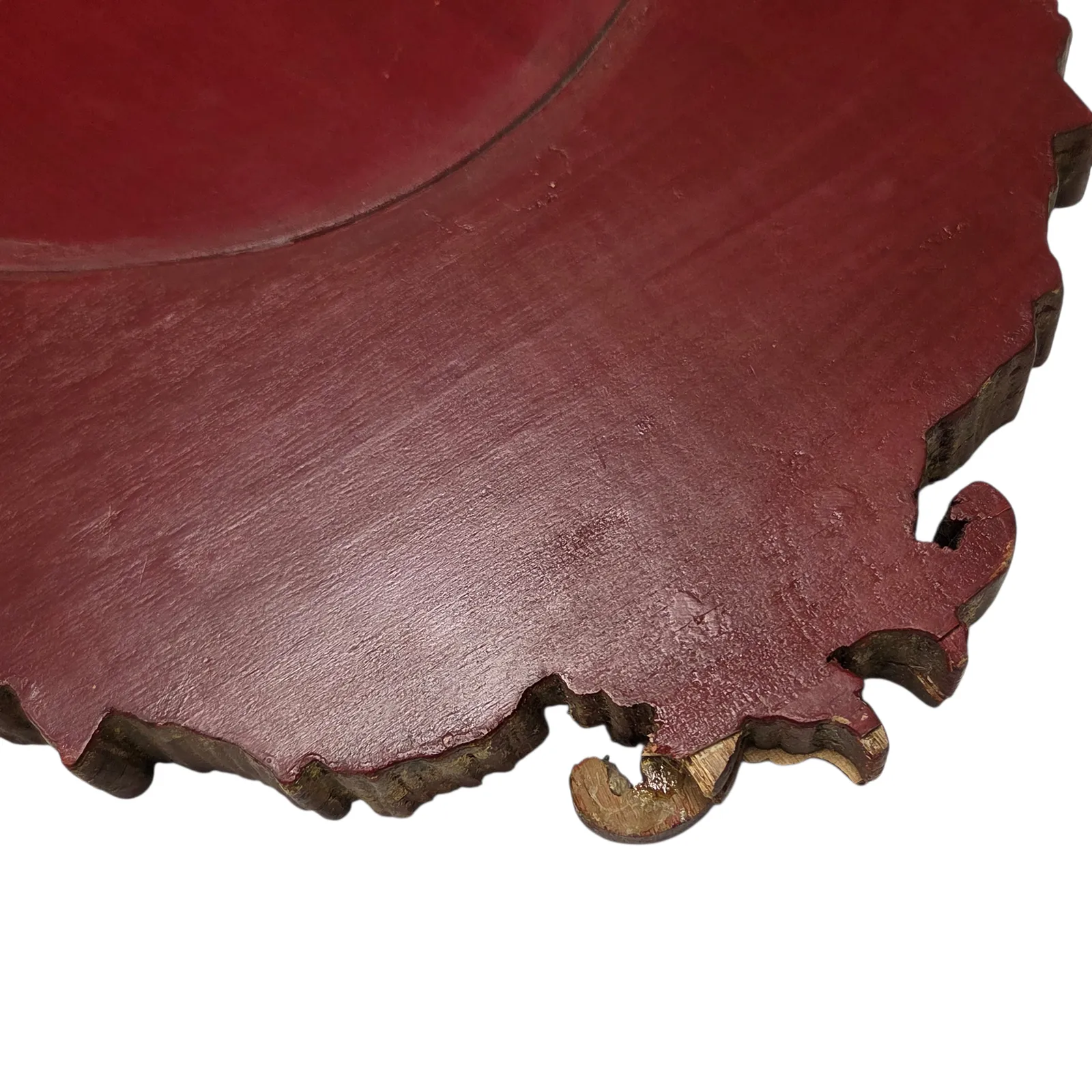 Miroir en bois sculpté peint à la main, verre biseauté, vers 1940 photo for sale