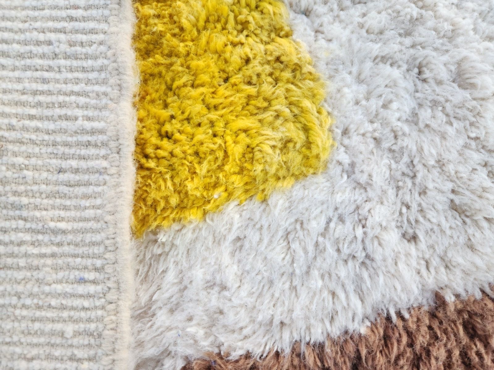 Large Abstract Contemporary Beni Ourain Rug   Hand Knotted Moroccan Wool   300x200cm photo for sale