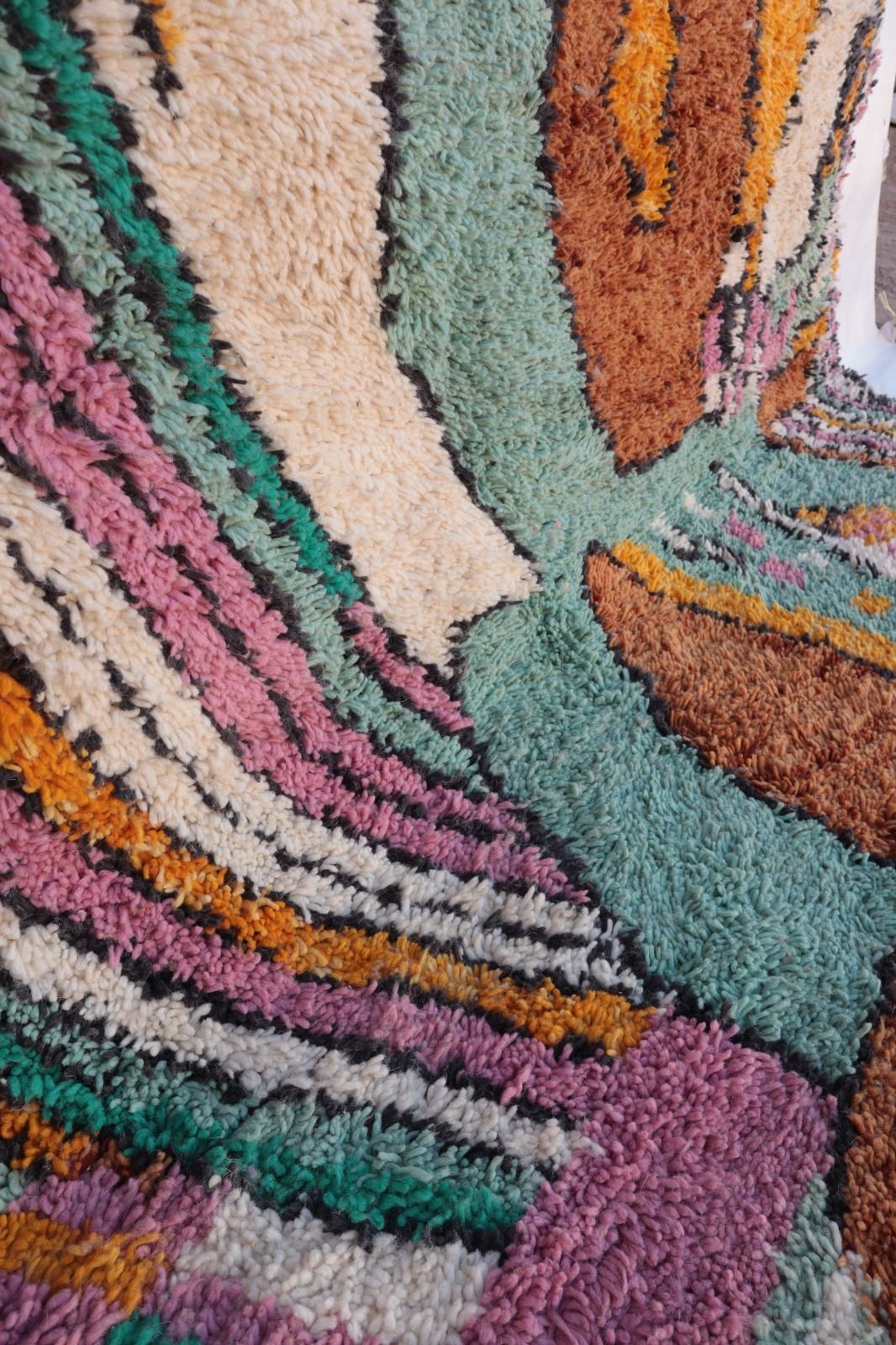 photo for sale Artistic Abstract Multicolor Moroccan Rug   Hand Knotted Contemporary Wool   300x200cm