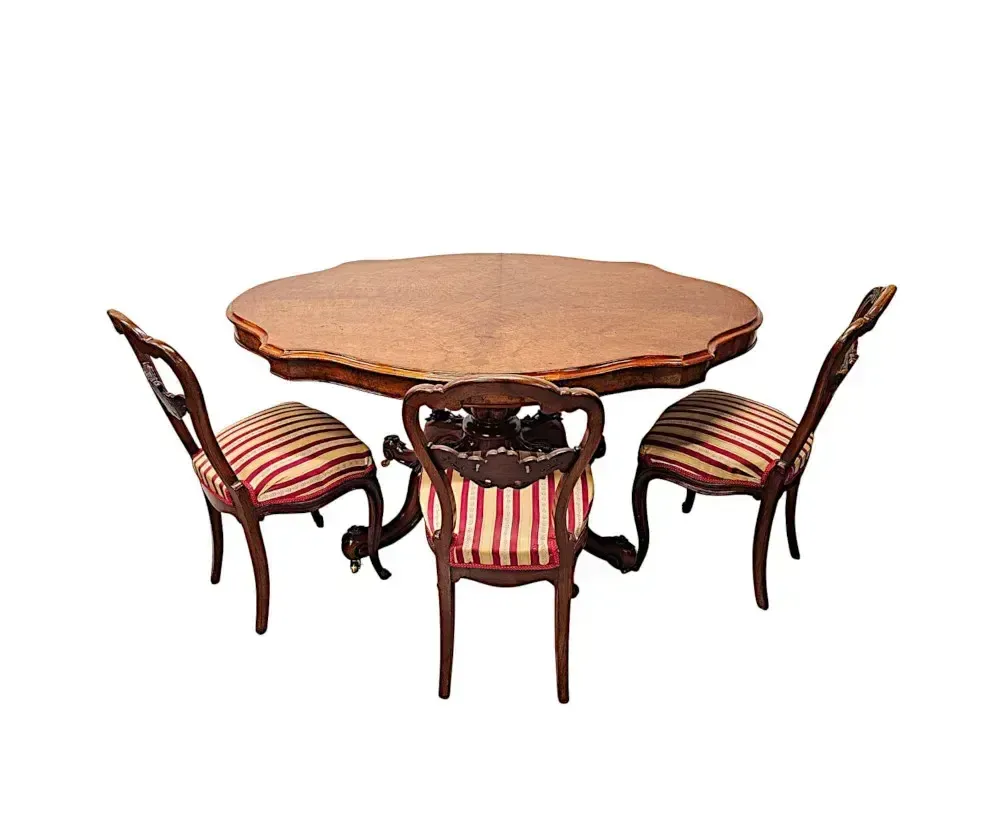 A Gorgeous Irish 19th Century Fully Restored Centre Or Dining Table In The Manner Of Strahan photo furniture