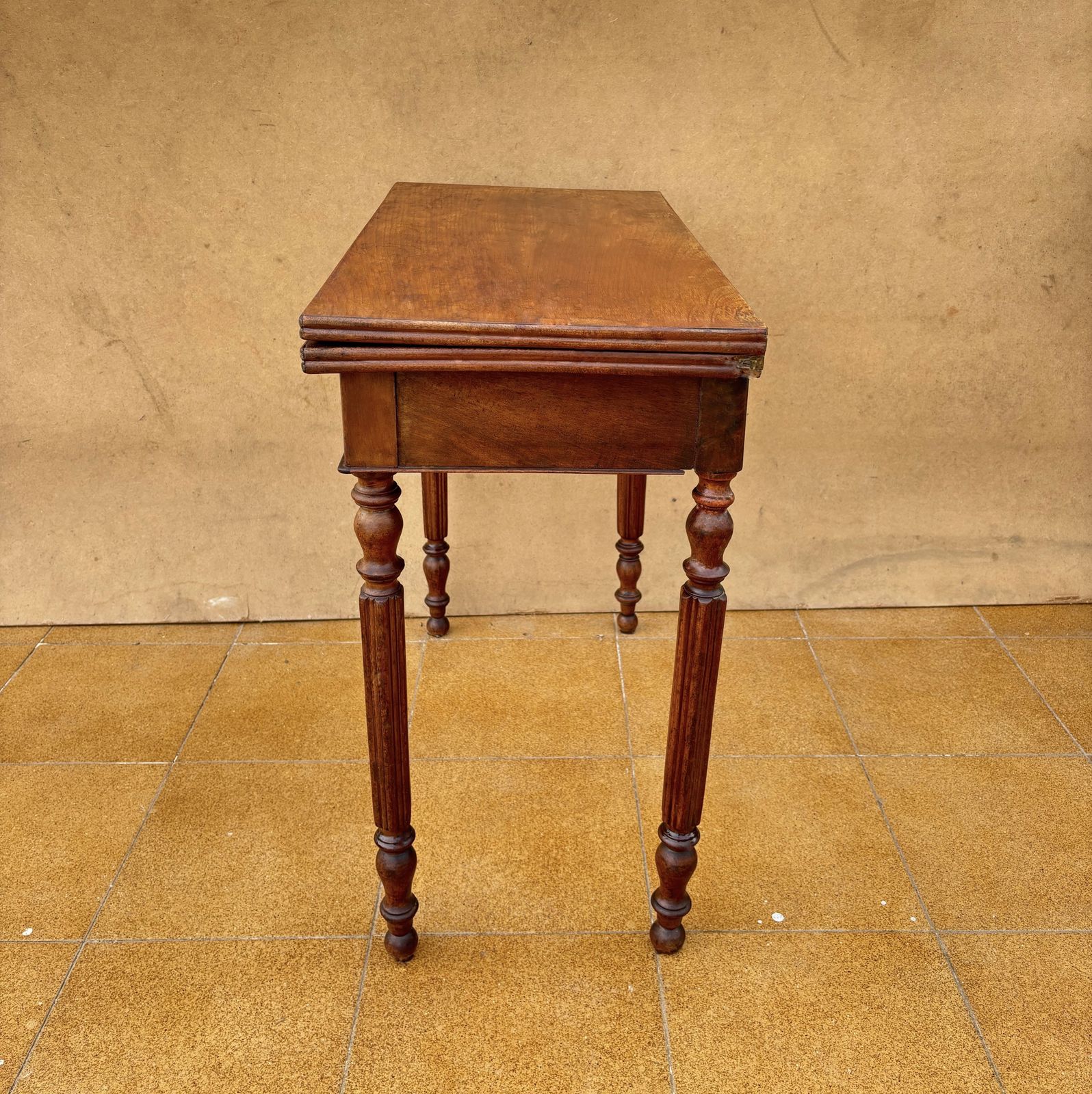 photo for sale Oak Games Table With Green Felt Top, Early 20th Century