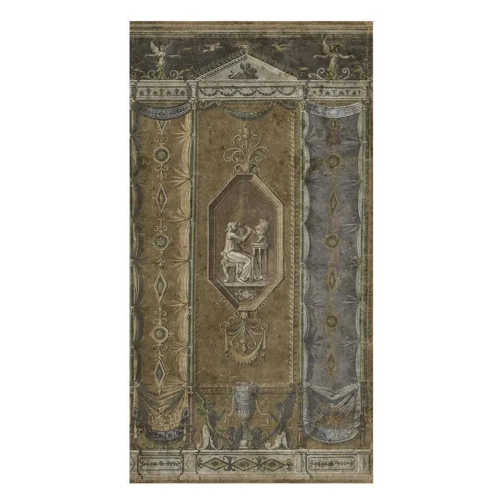Panoramic Decorative Wall Panel In Vintage Style Paper, No. 1 photo for sale