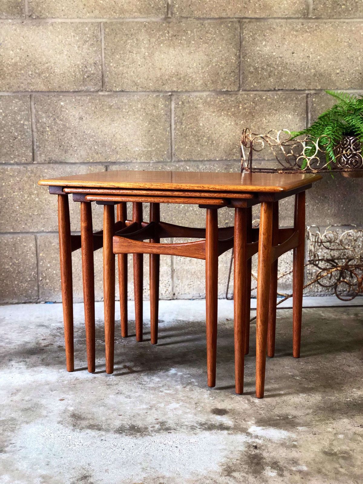 Poul Hundevad Danish Teak Nest Of Three Tables – Fabian, 1960s photo buy