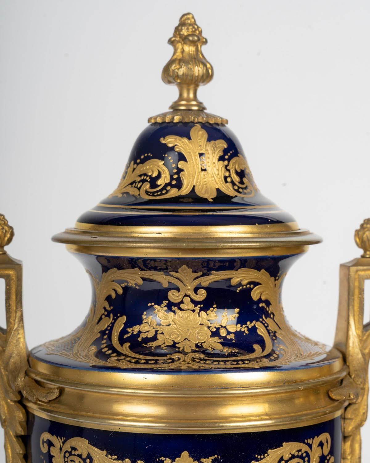 Pair Of Vases, Enameled And Gilt Porcelain, Gilt Bronze, The 19th Century. photo vinterior