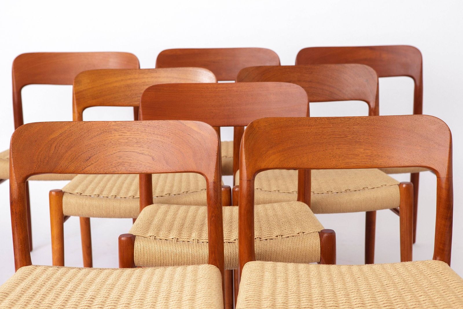 photo furniture Set Of 3 Niels Otto Moller Model 75 Dining Chairs, 1950s – Restored Teak & Renewed Weaving