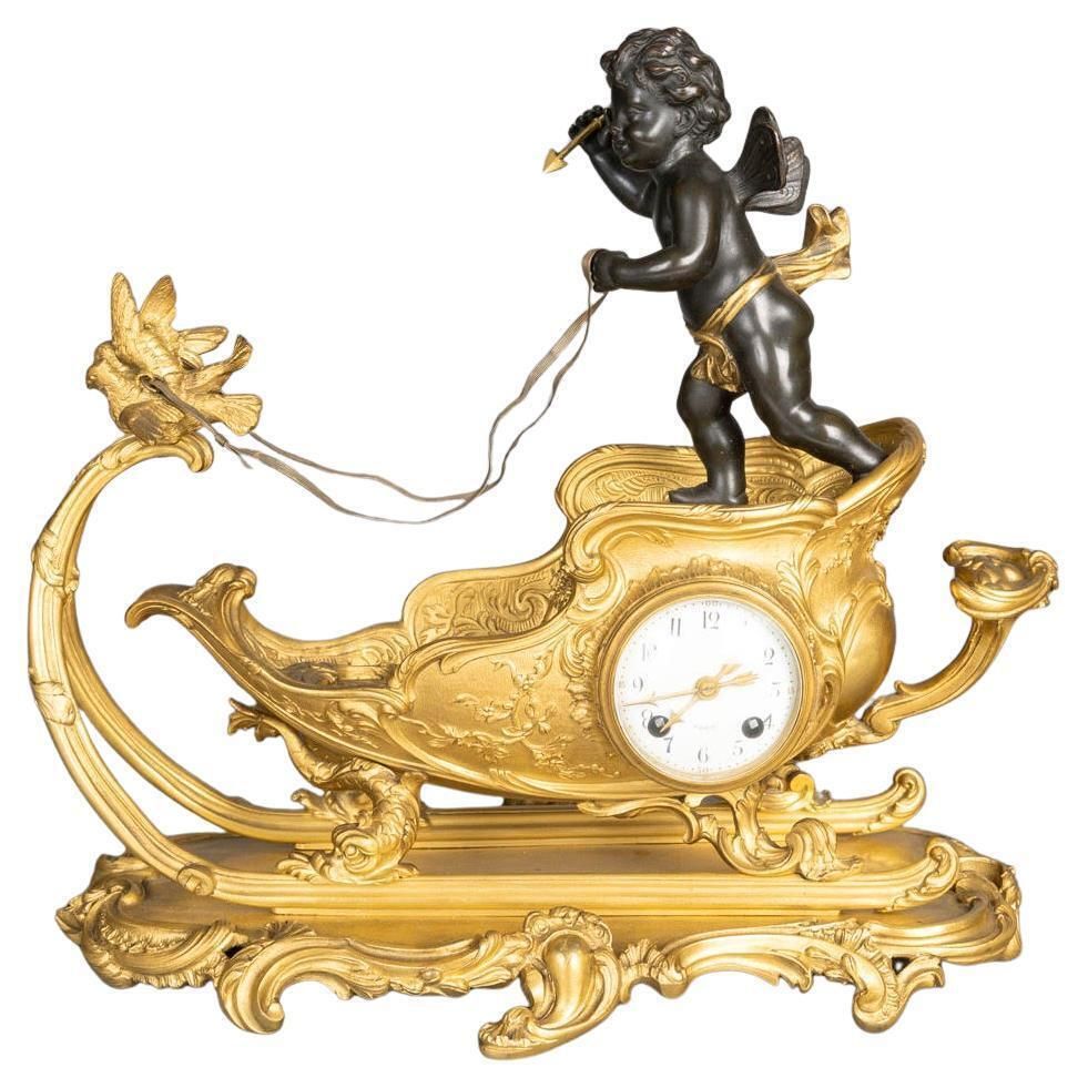 Gilt Bronze Clock, Napoleon III Period, 19th Century.