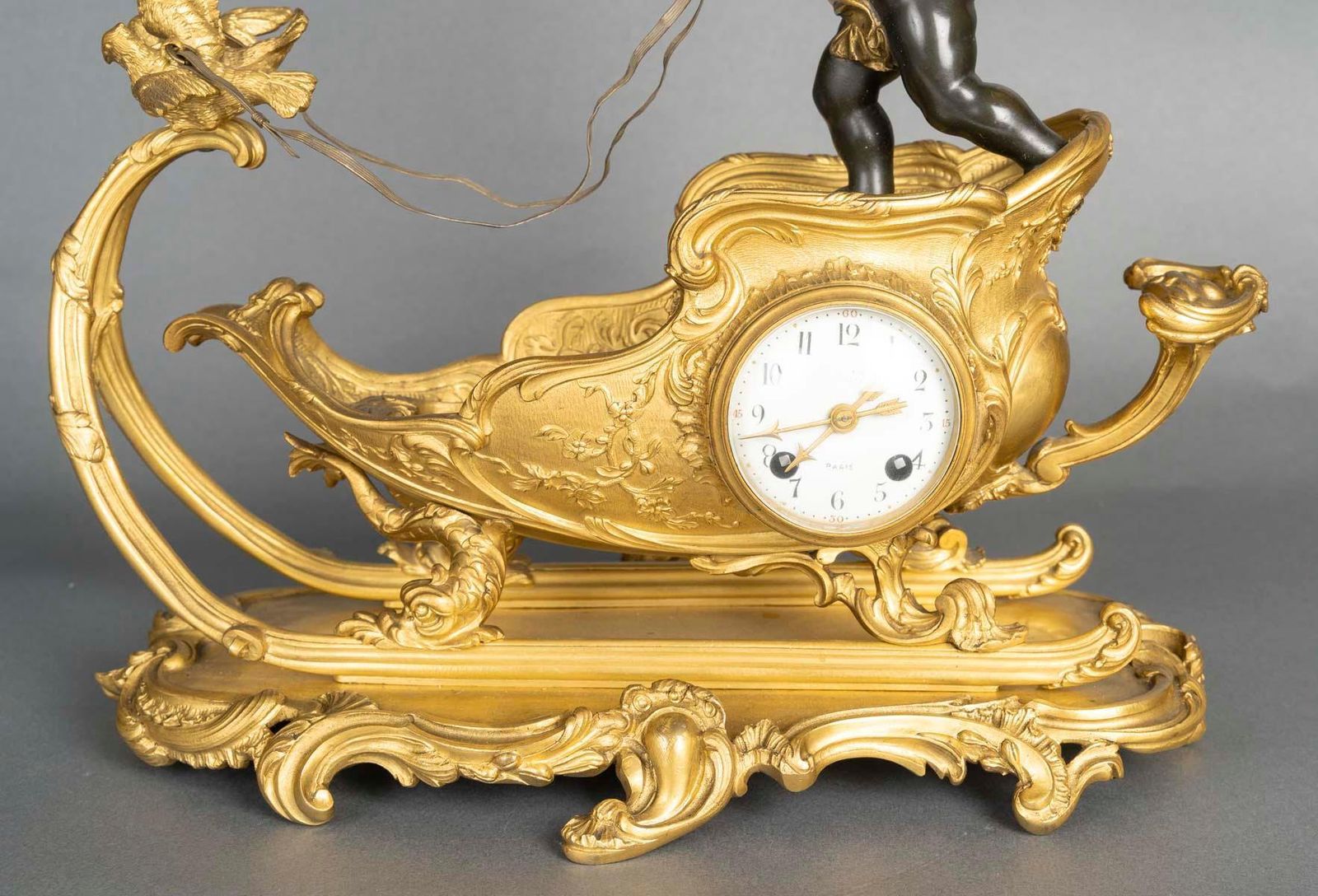 Gilt Bronze Clock, Napoleon III Period, 19th Century. photo furniture