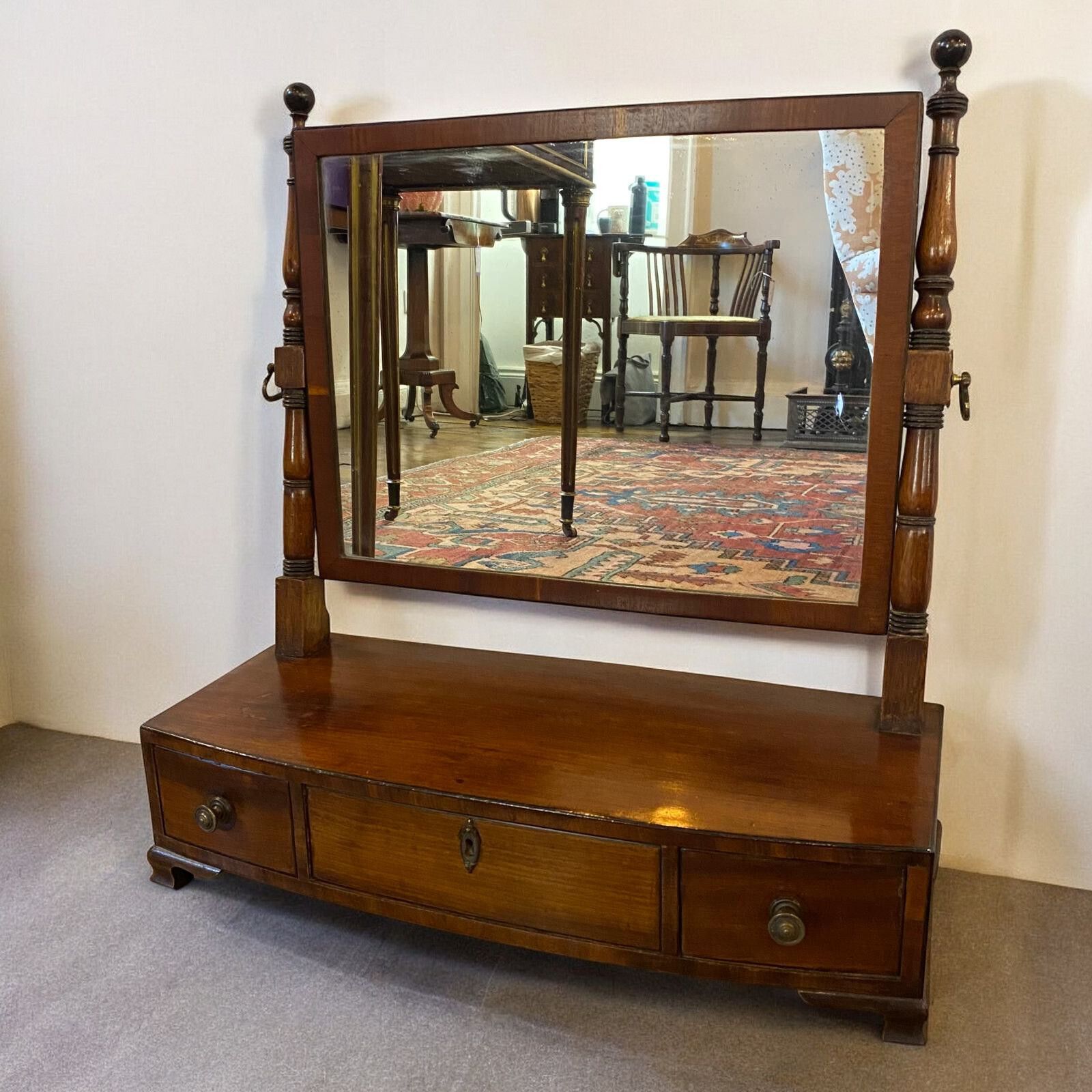 Late Georgian Mahogany Table Mirror