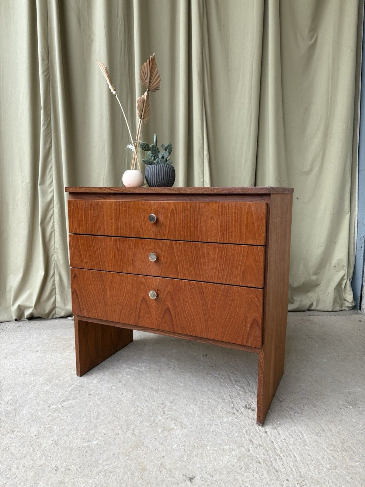 Vtg Mid Century Teak Chest Of Drawers Tallboy Scandi Danish Retro R980