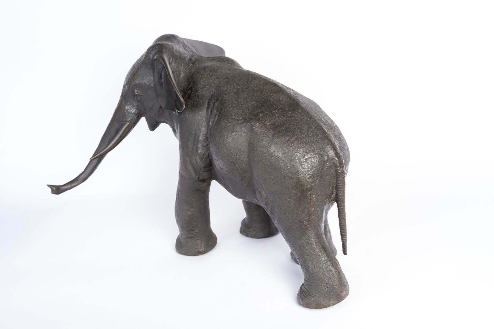 Elephant In Metal With Bronze Patina, 20th Century. photo furniture