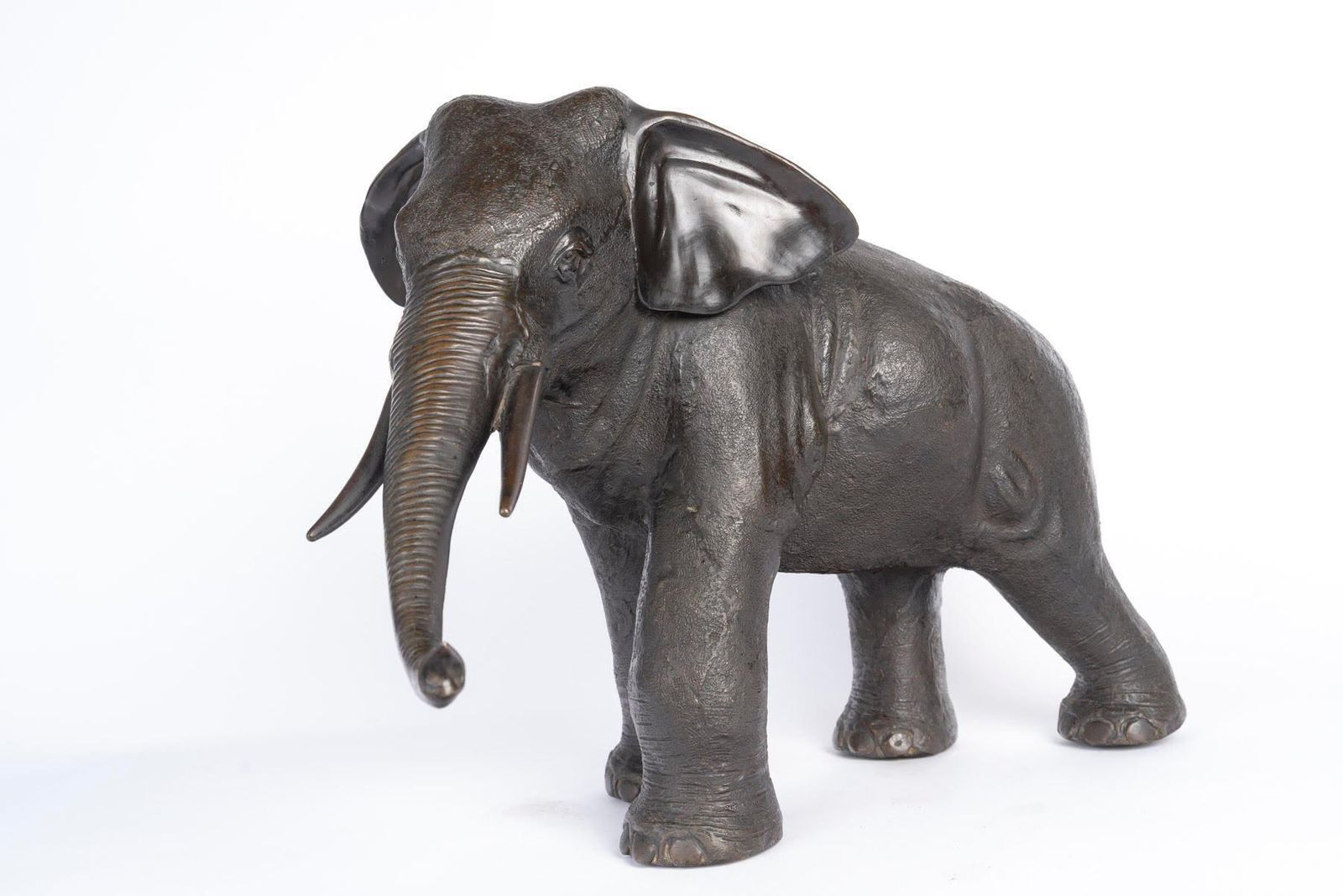 Elephant In Metal With Bronze Patina, 20th Century. photo 4963.0