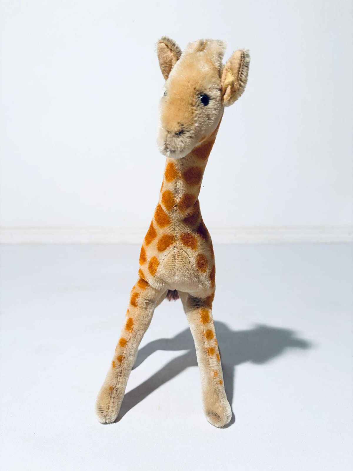 Vintage Steiff Giraffe Stuffed Toy Mohair With Button And Flag / 1960s photo 130.0