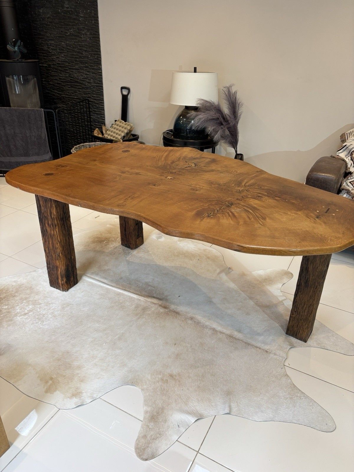 Stunning Oak Waney Edged 6 Seater Dining Table Unique Carved Inlaid 16th Century photo furniture
