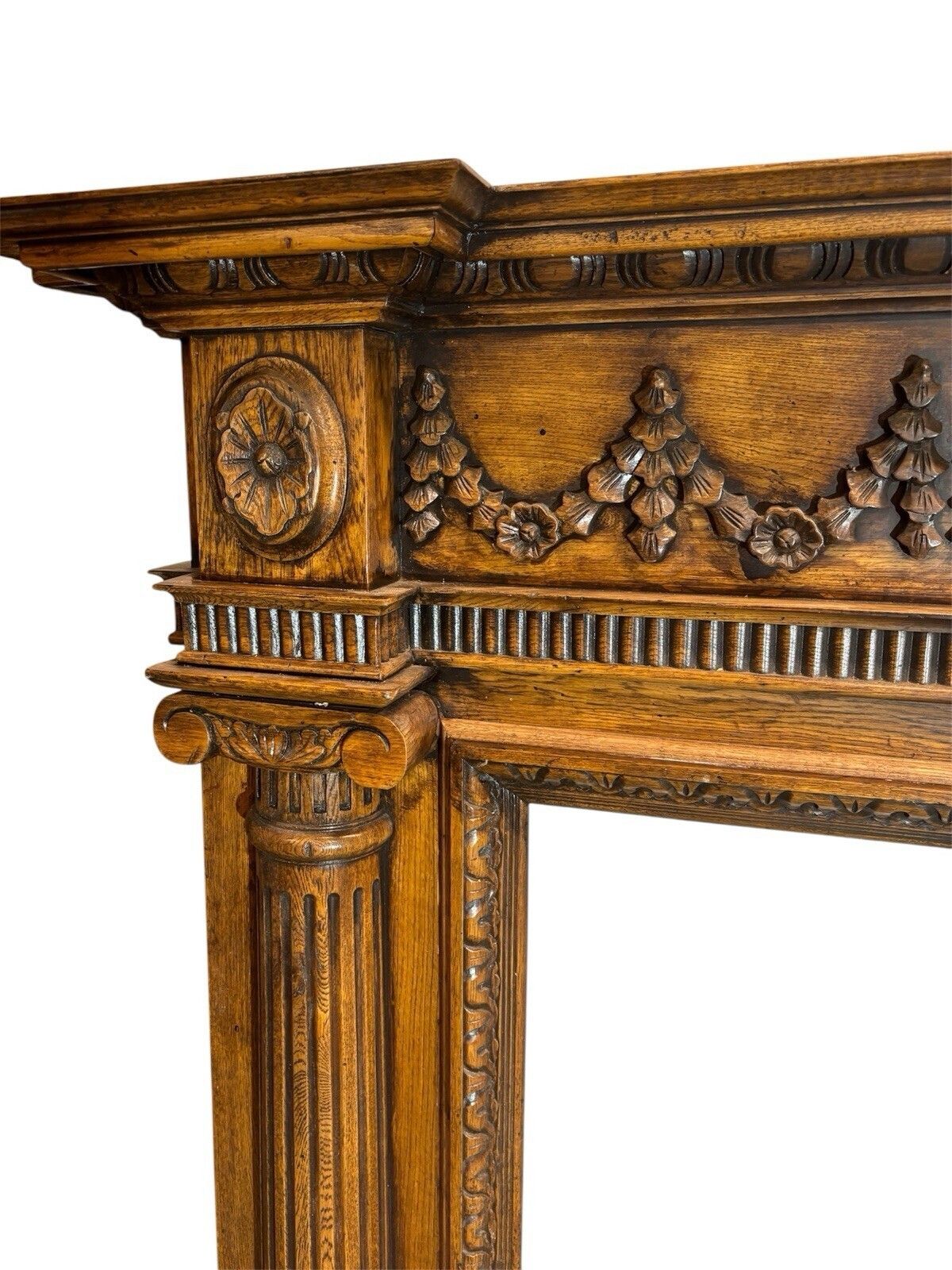 Solid Oak Hand Carved Fireplace Surround Period Reclaimed Old Antique Victorian photo 2301.0