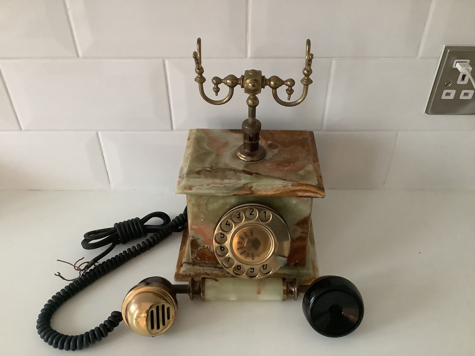 Vintage 1960 Green Onyx Rotary Telephone. photo for sale
