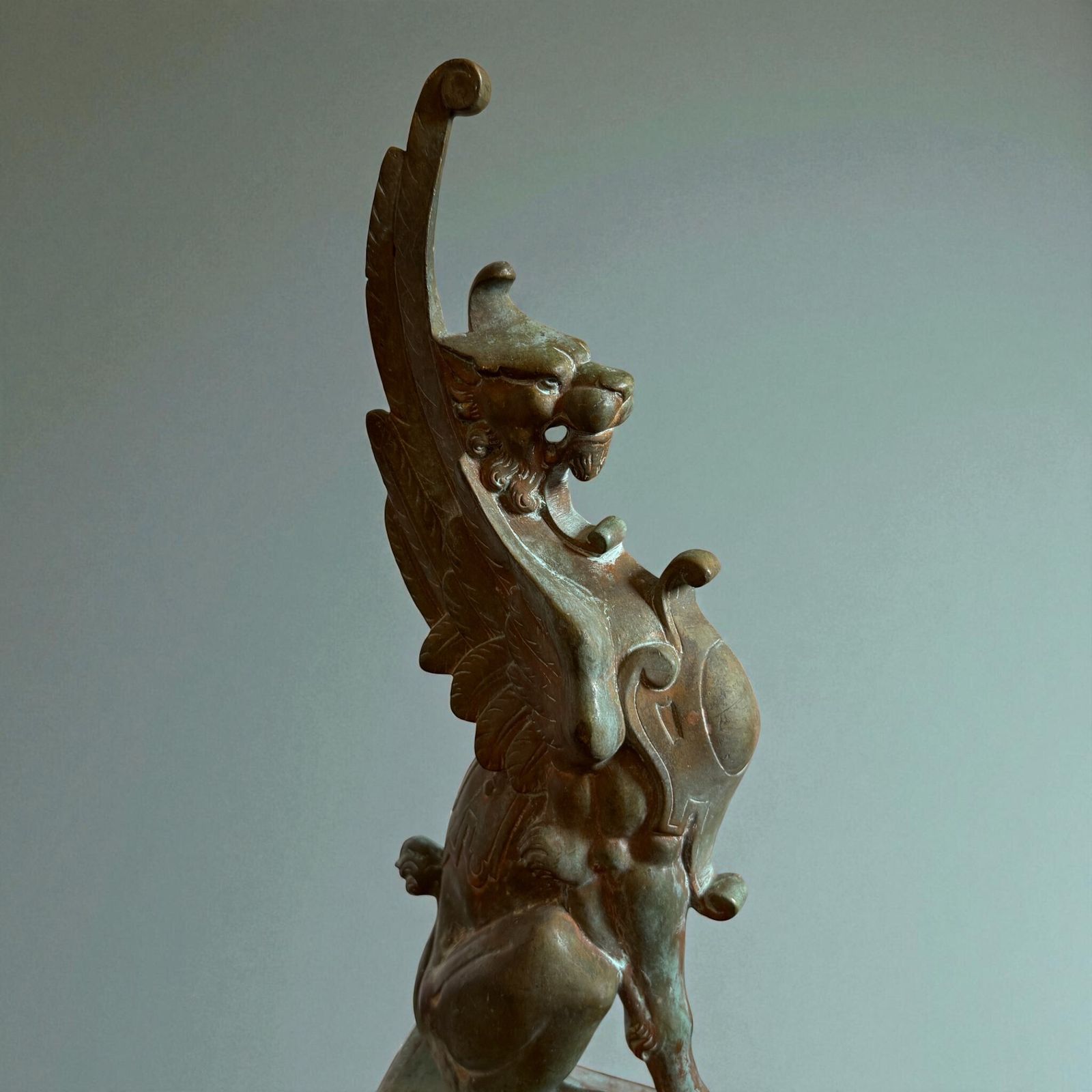 Pair Of 19th Century Griffin Andirons photo for sale