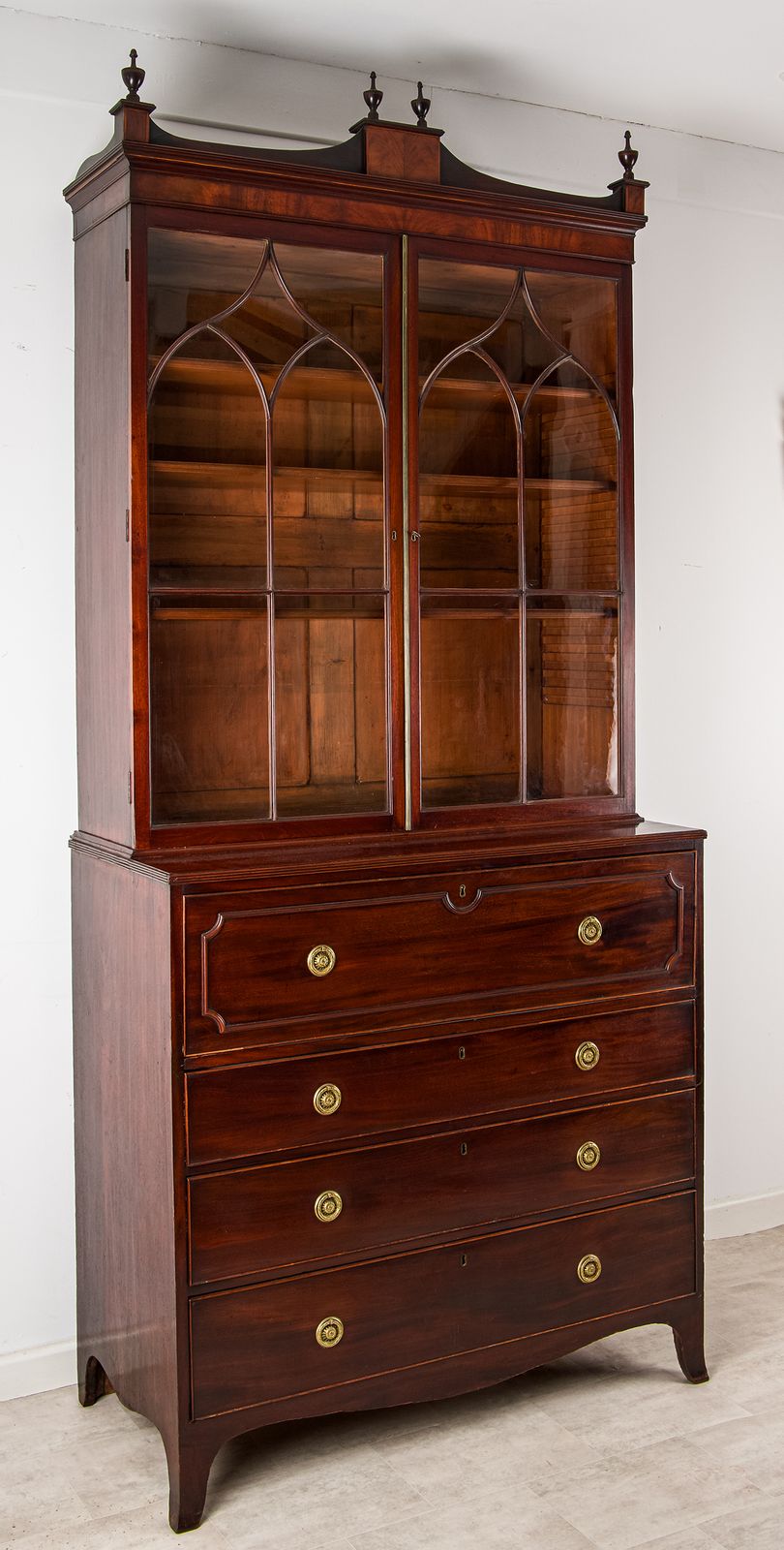 Early 19th Century Georgian Mahogany Secretaire Bookcase photo furniture