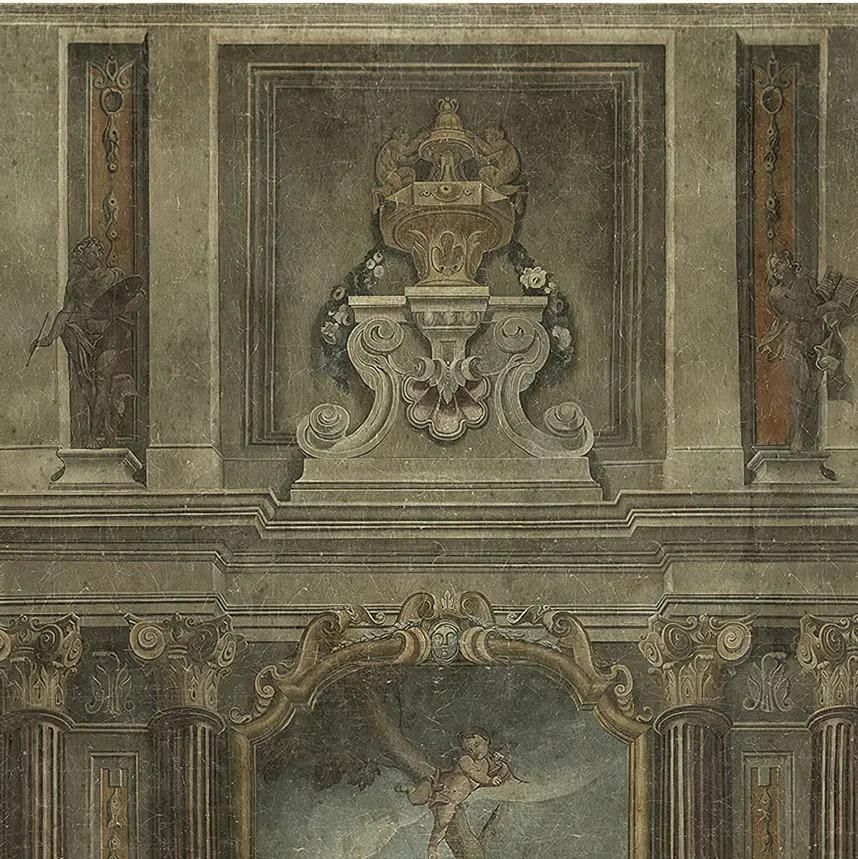 19th Century Antique Style Panoramic Wall Mural On Canvas – Baroque Fresco photo 3606.0