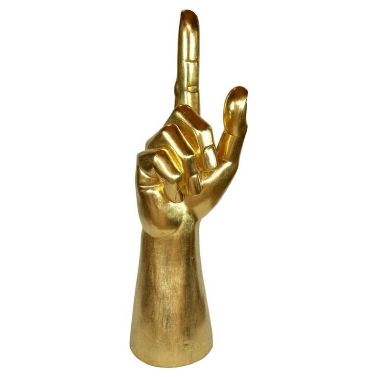 21st Century Contemporary Gigantic Hand Sculpture, Goldleaf Plated, At 2021