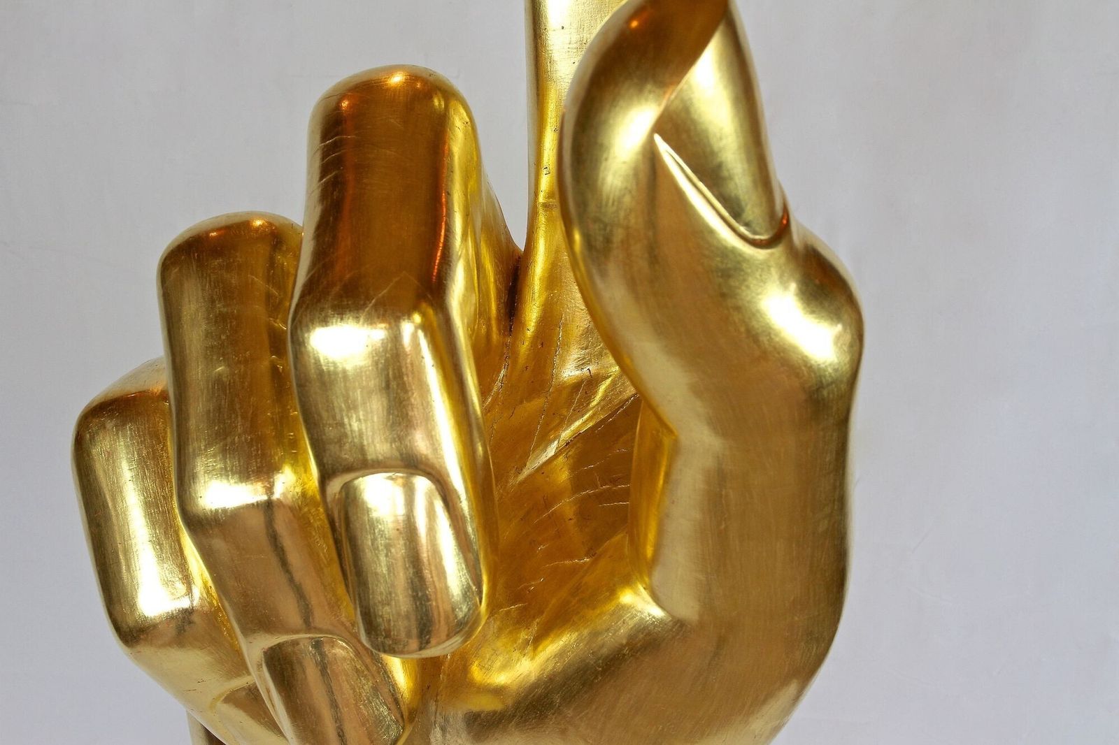 21st Century Contemporary Gigantic Hand Sculpture, Goldleaf Plated, At 2021 photo vintage