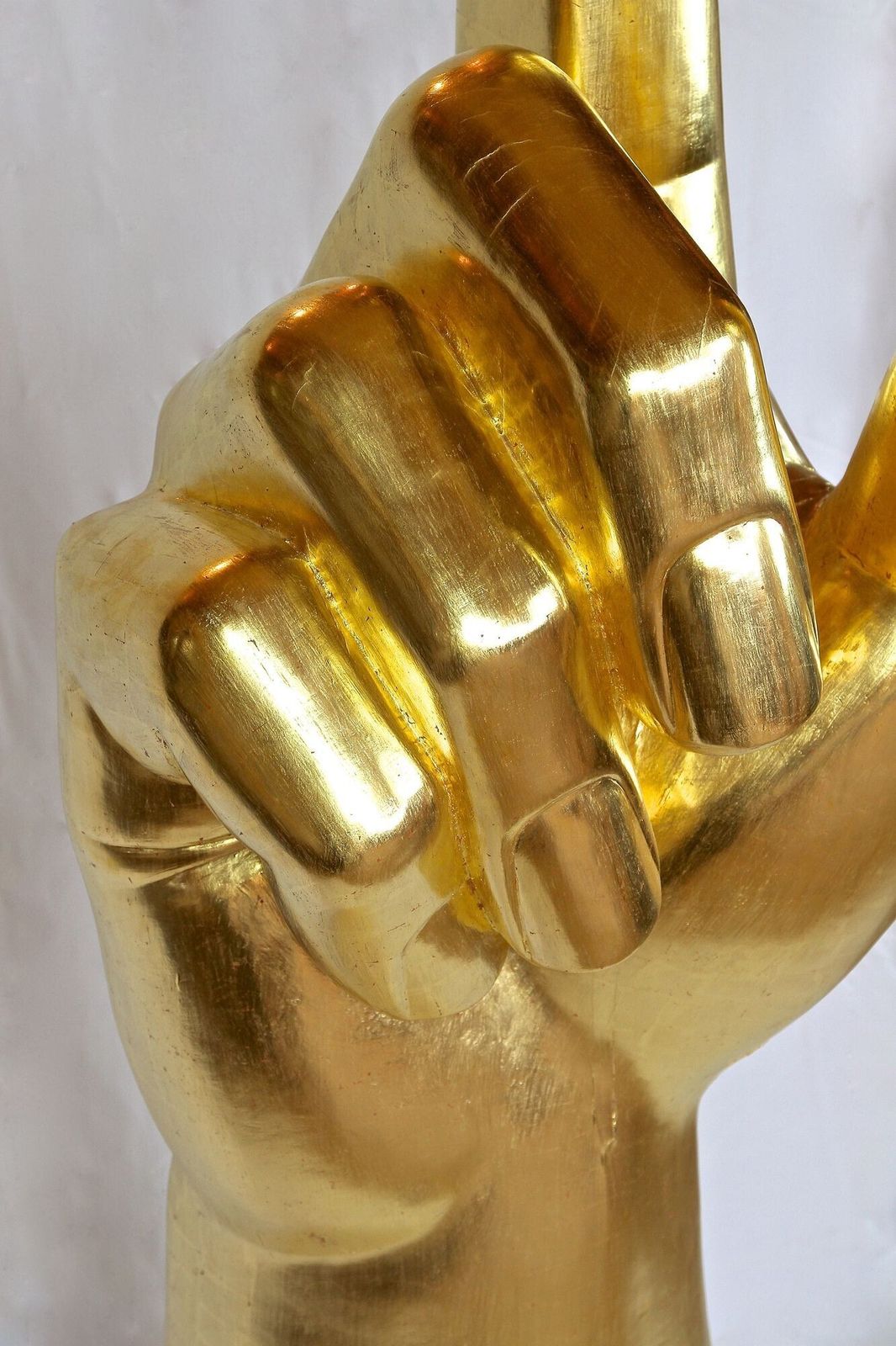 photo for sale 21st Century Contemporary Gigantic Hand Sculpture, Goldleaf Plated, At 2021
