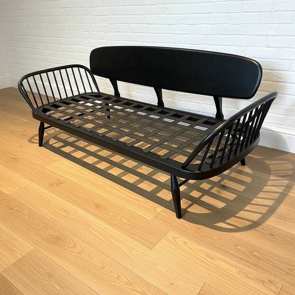 Black Ercol Daybed Sofa Mcm    Choose Your Own Fabric photo buy