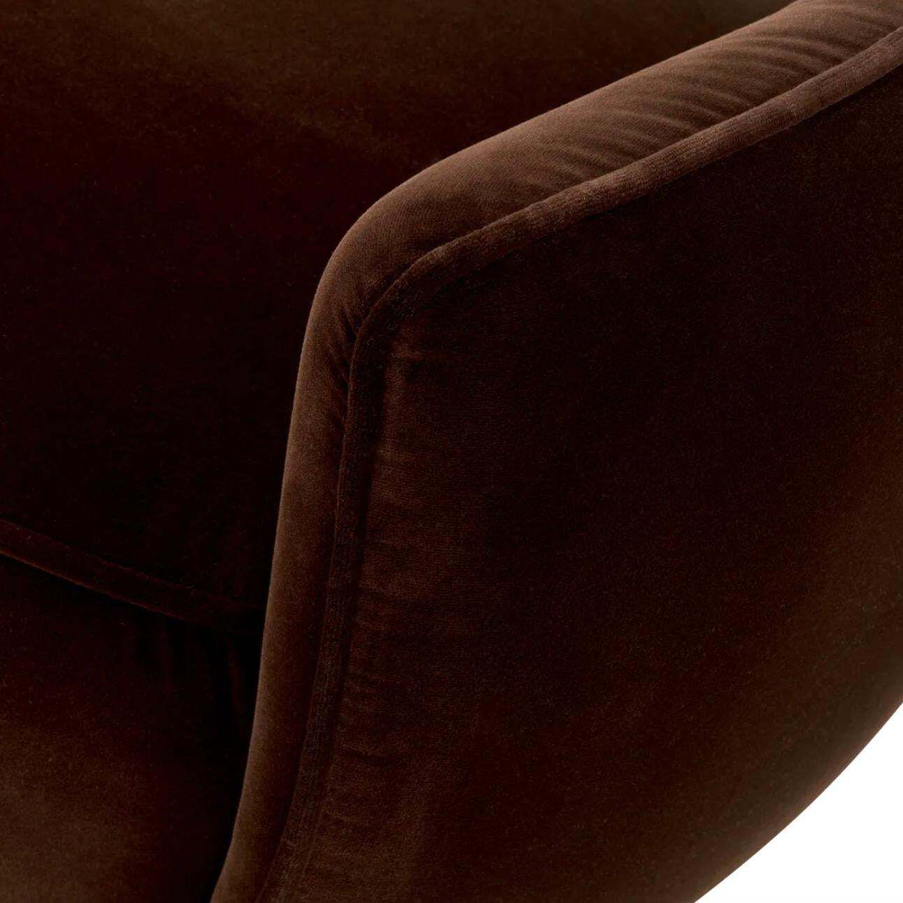 Brown Velvet Bench With Black Legs, Contemporary Design photo buy