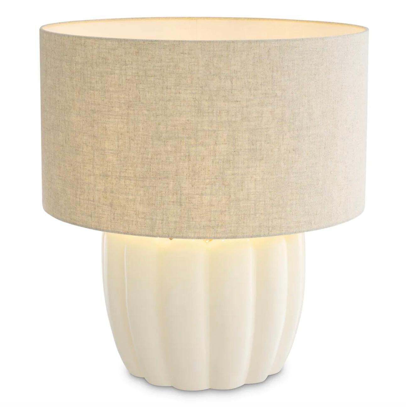 Pair Of Table Lamps In White Wood With White Shade, Contemporary Design photo Lighting
