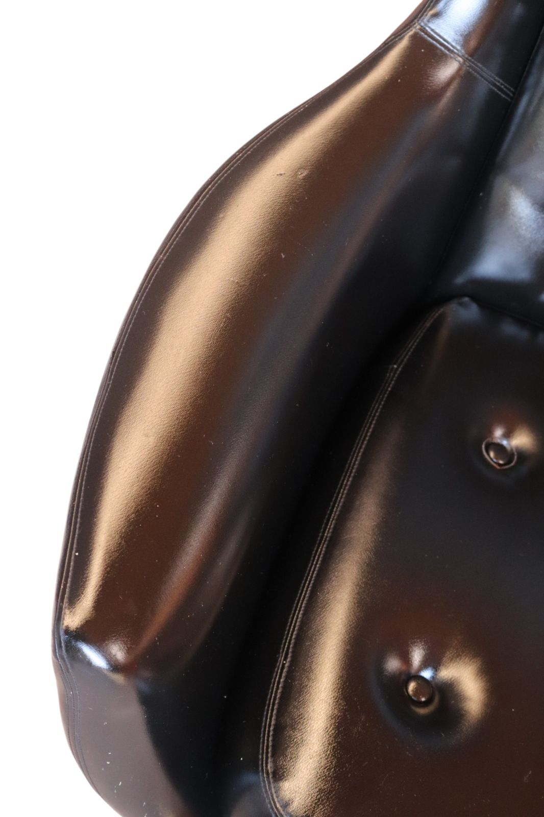photo for sale Mid Century Black Faux Leather Egg Chair Swivel Armchair