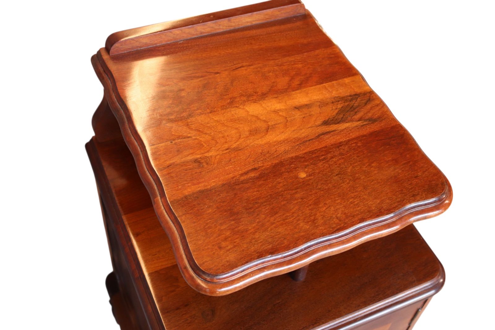 Vintage Reproduction Georgian Style Imbuia Bedside Table / Cabinet Nightstand photo vinterior