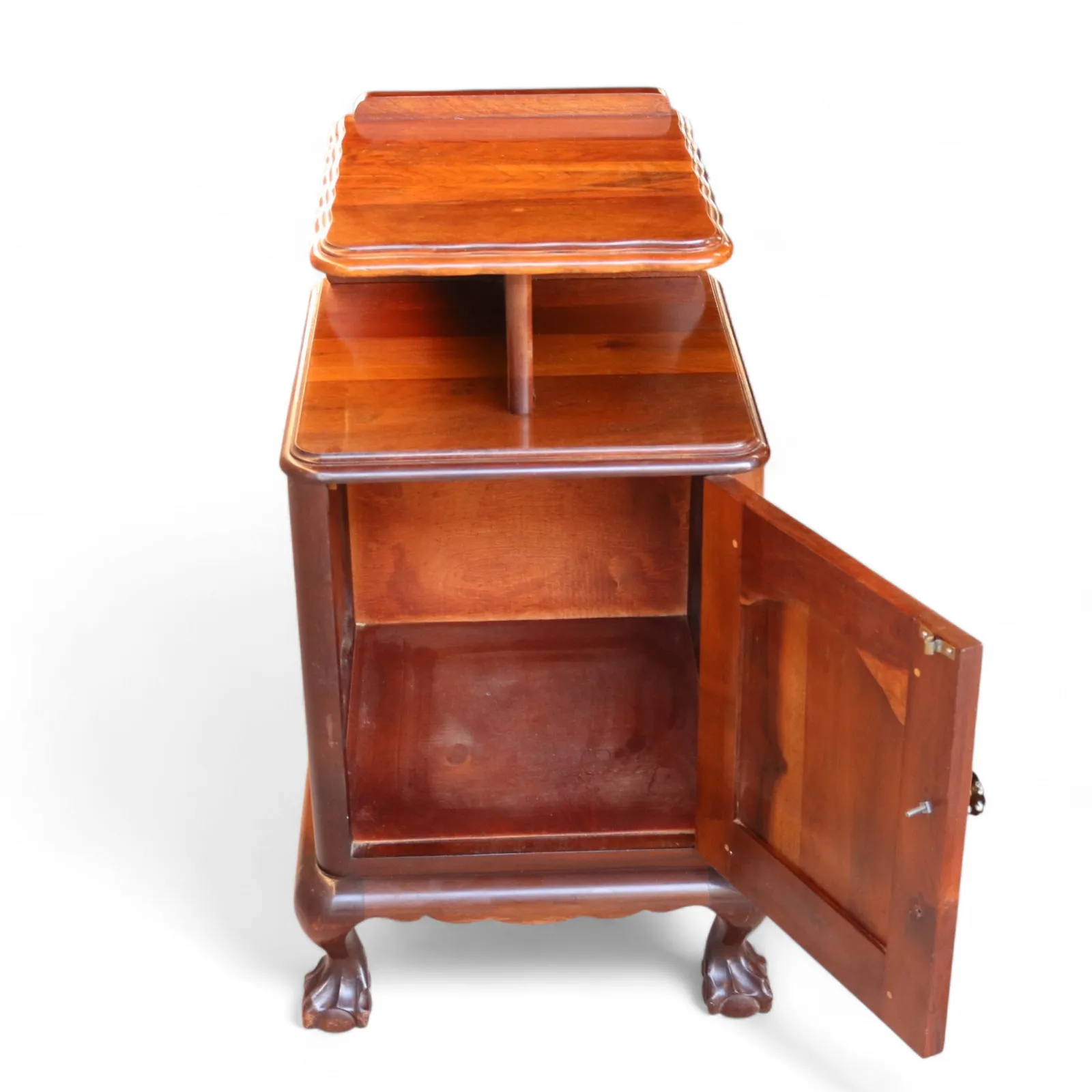 photo furniture Vintage Reproduction Georgian Style Imbuia Bedside Table / Cabinet Nightstand