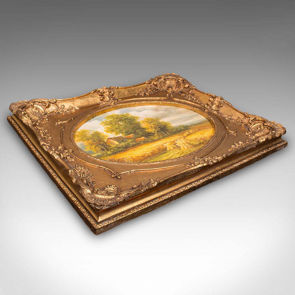photo for sale Vintage Landscape Painting, English School, Art, Countryside Picture, Circa 1950