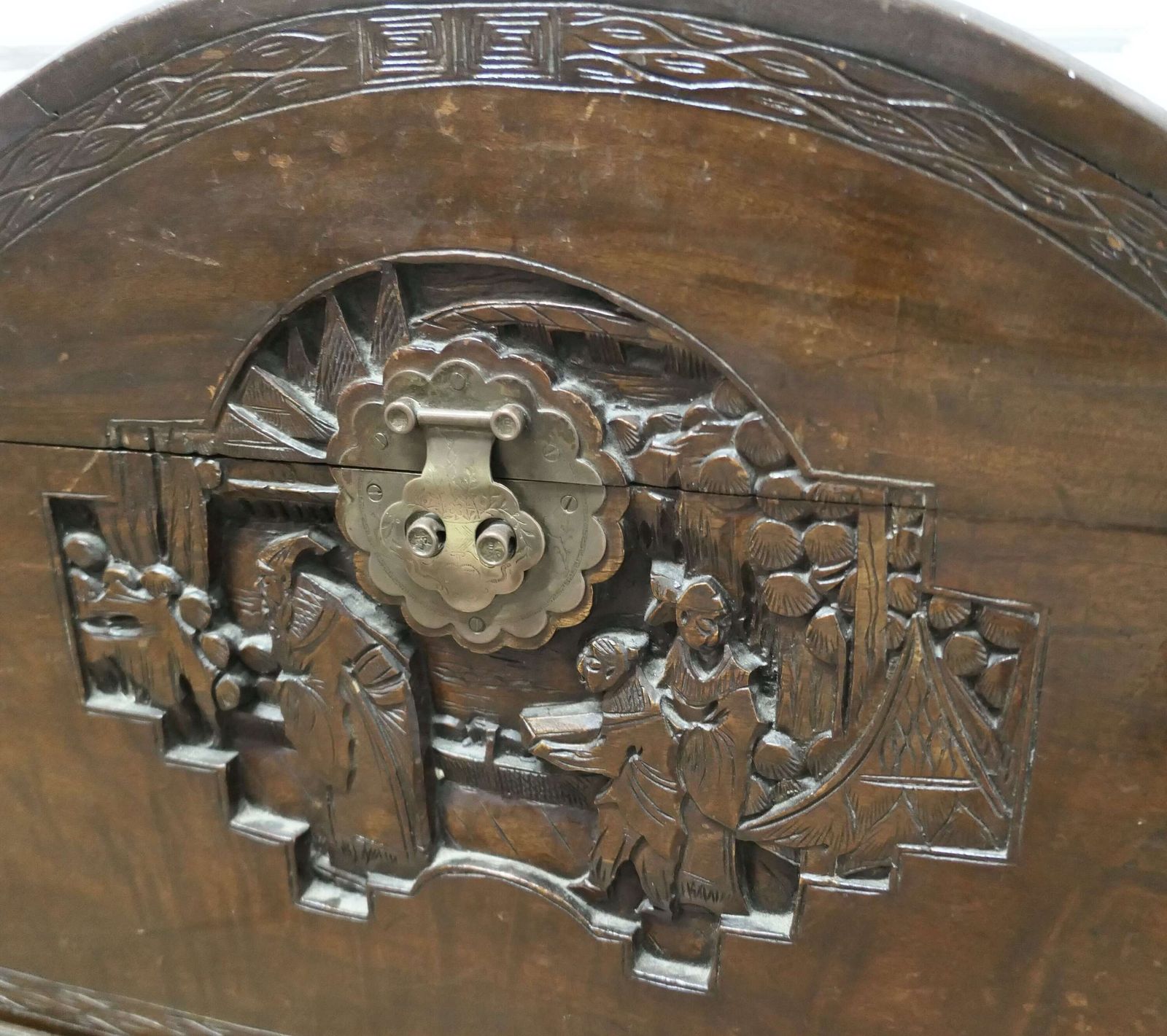 Art Deco Oriental Carved Camphor Wood Chest On Stand photo Furniture