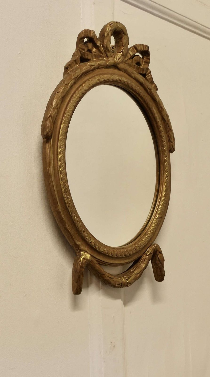 Decorative Gilt Oval Mirror photo for sale