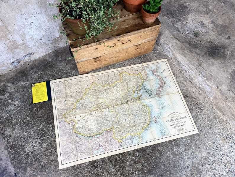 Antique Stanford's Map Of China & Japan 1900 photo for sale