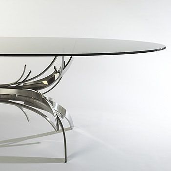 Maria Pergay Gerbe Dining Table   Rare Horizontal Variation, Stainless Steel, France C.1970 photo buy