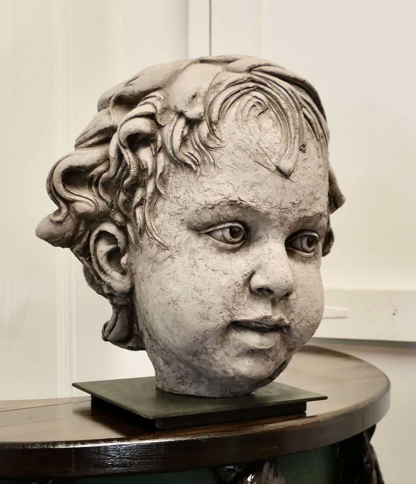 Large Clay Bust Of A Child By Philippe Seené, Set On Bronze This Is An Exquisite Life photo furniture