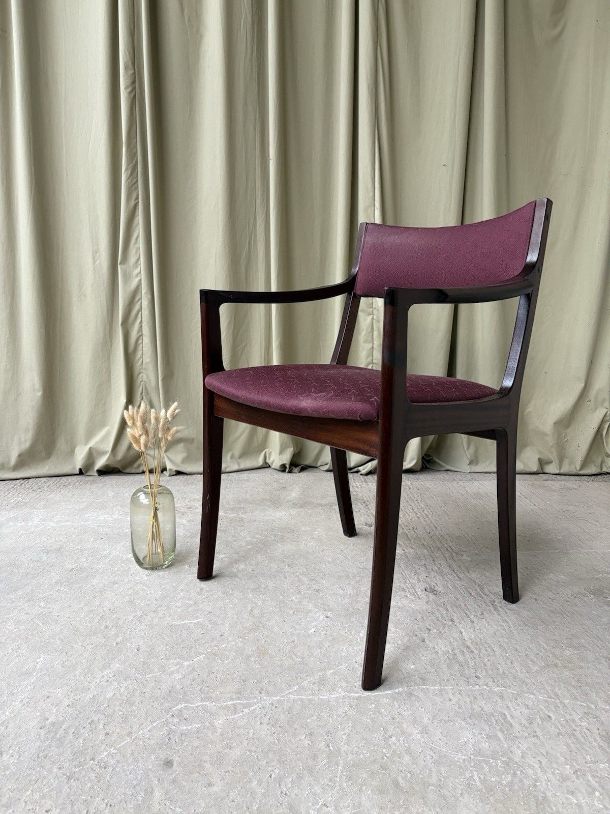 Vtg Mid Century Sculptured Desk Chair Armchair Fireside Carver Danish Retro R982