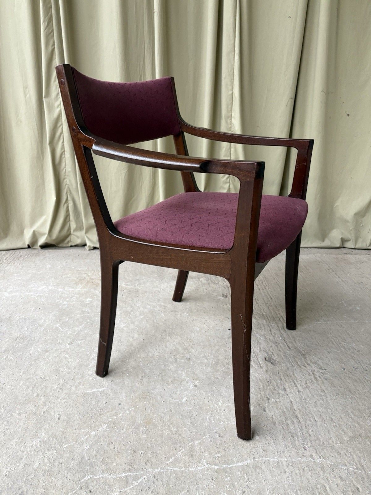 photo furniture Vtg Mid Century Sculptured Desk Chair Armchair Fireside Carver Danish Retro R982