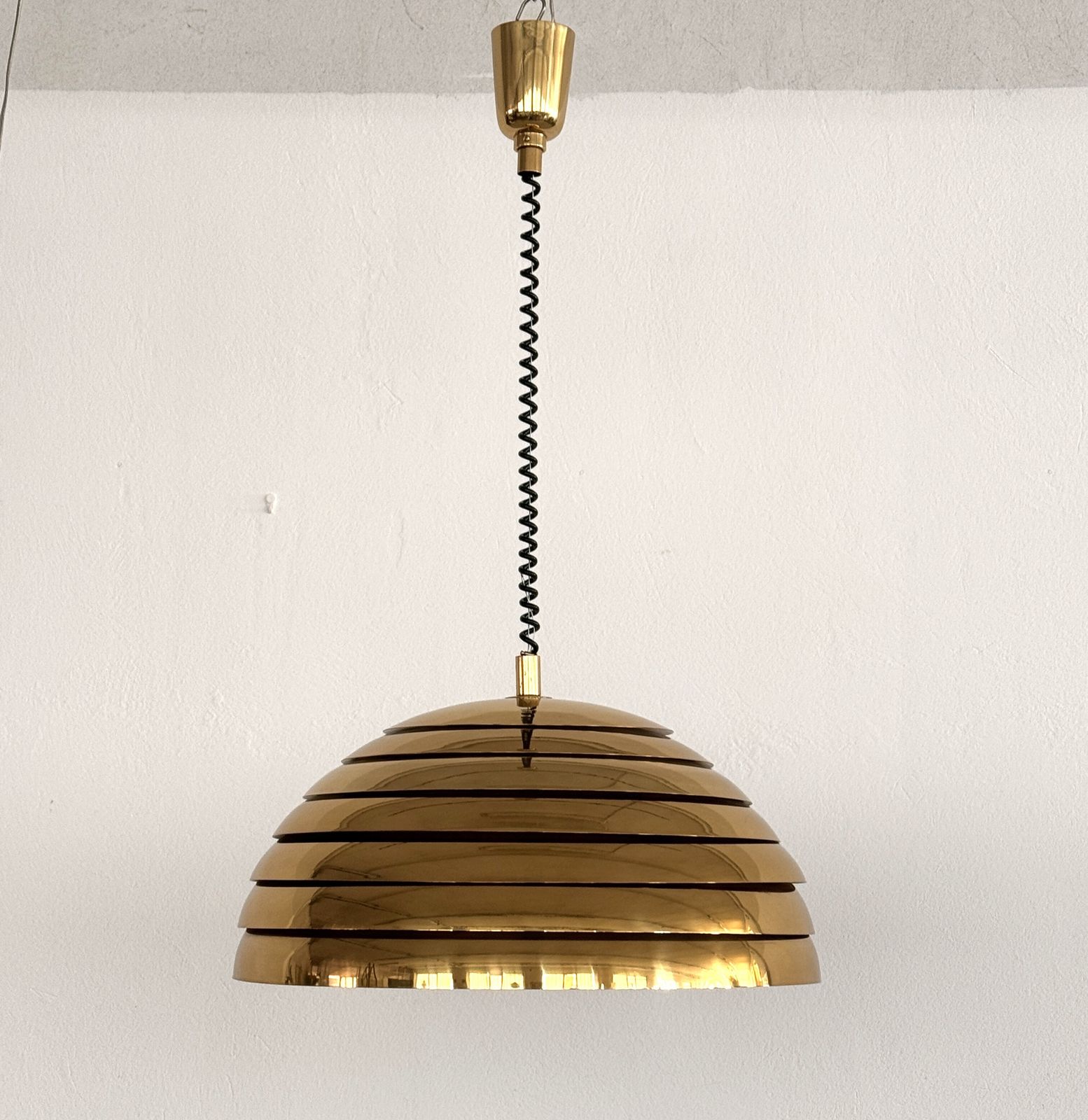 1960s Midcentury Modern Brass Chandelier By Vereinigte Werkstätten photo vinterior