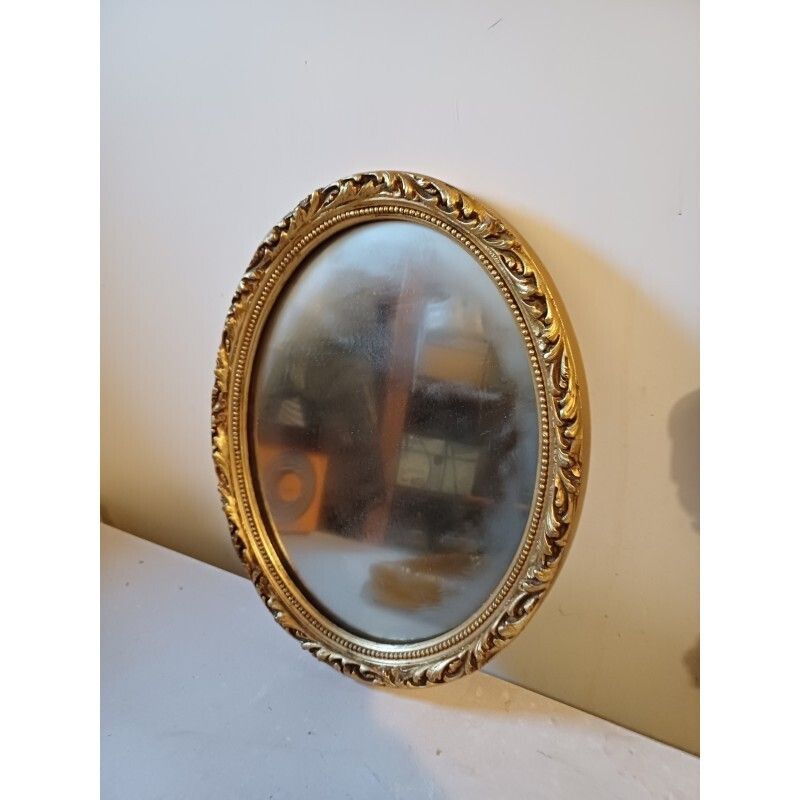 Set Of 6 Wooden And Gold Tone Mirrors photo vinterior