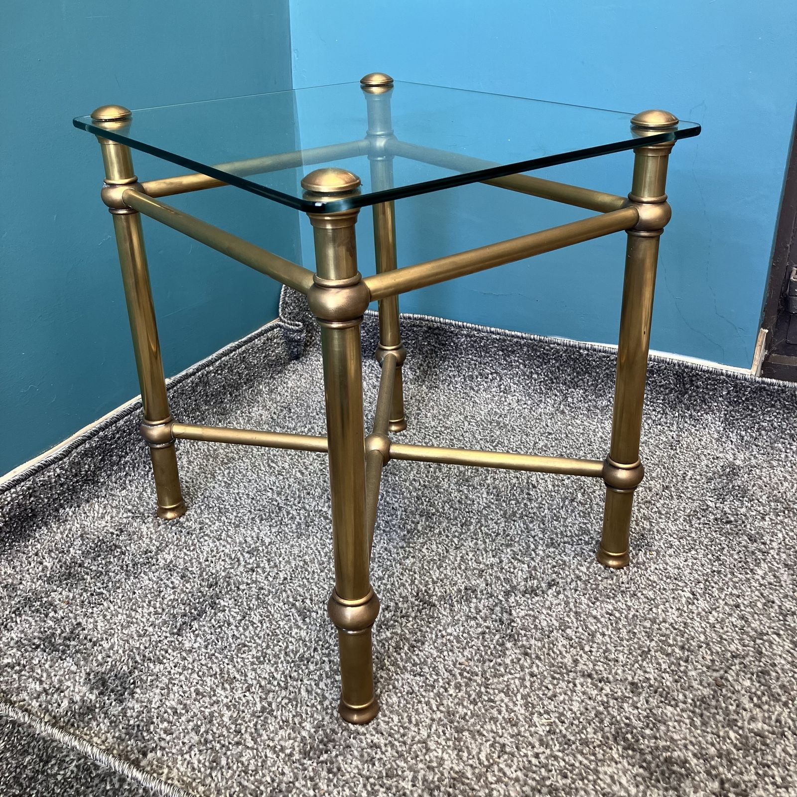 photo furniture A Pair Of Art Deco Style Italian Brass And Glass Side Tables