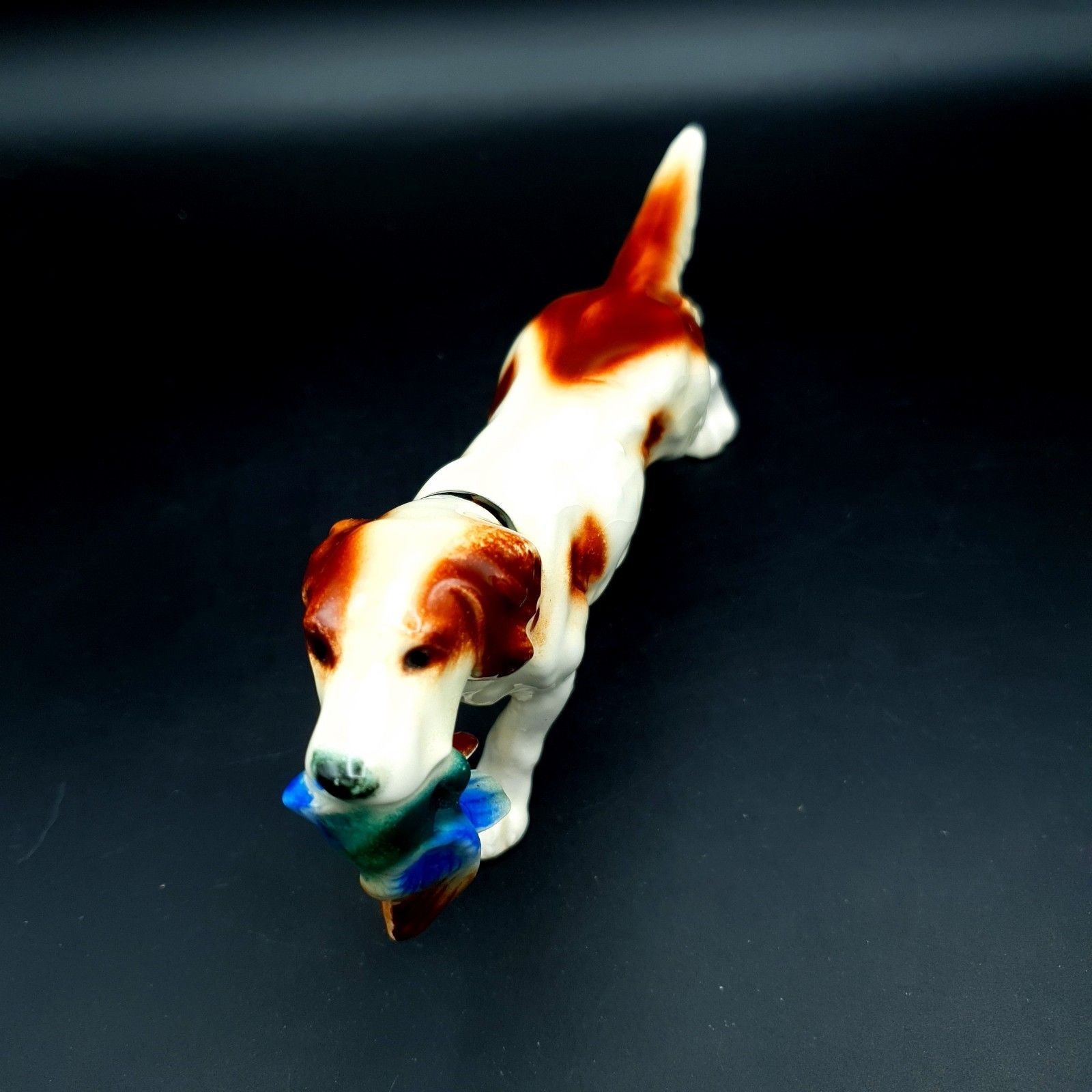 Hunting Dog With Pheasant W.Germany Ceramic Early Goebel? Mid Century Rare L16cm photo vinterior