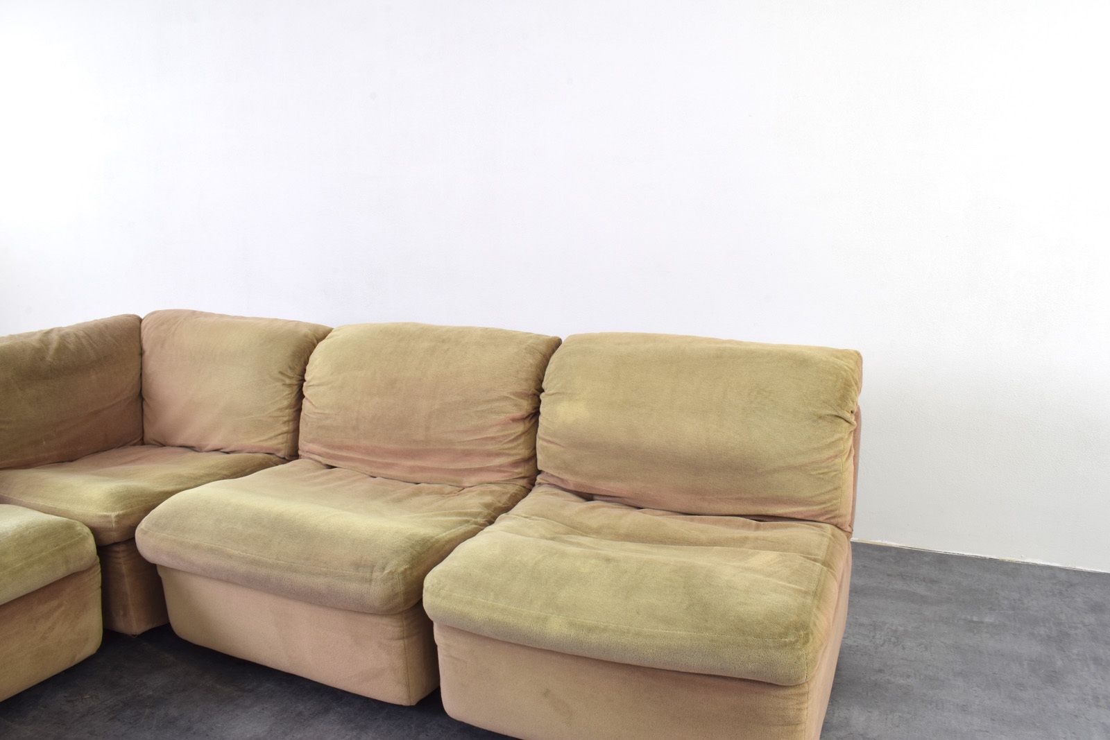 photo for sale Mid Century Modular Corner Sofa By Rolf Benz, 1970s.