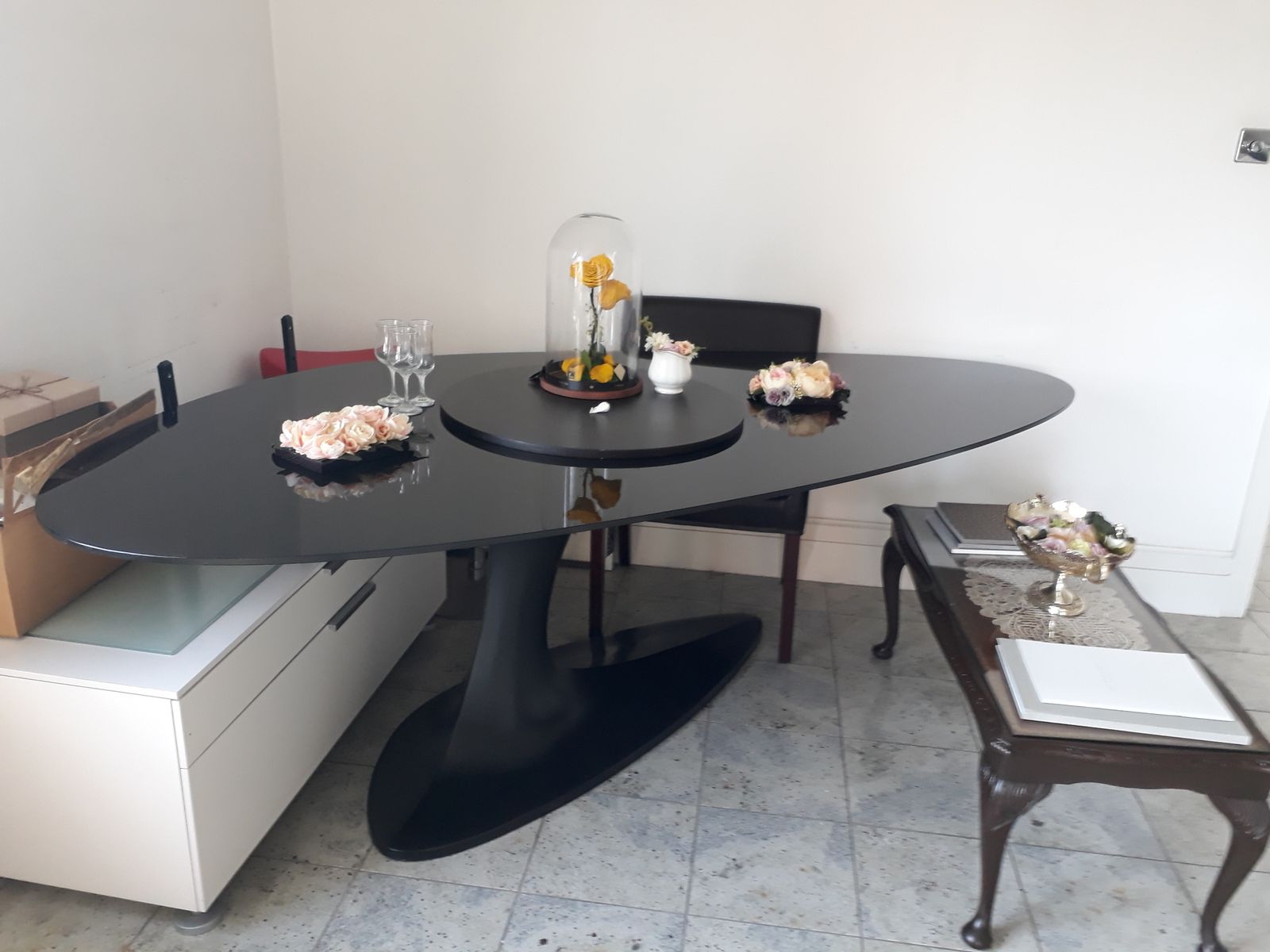Roche Bobois Glass Table By Sacha Lakic (Black Colour, 2005 )