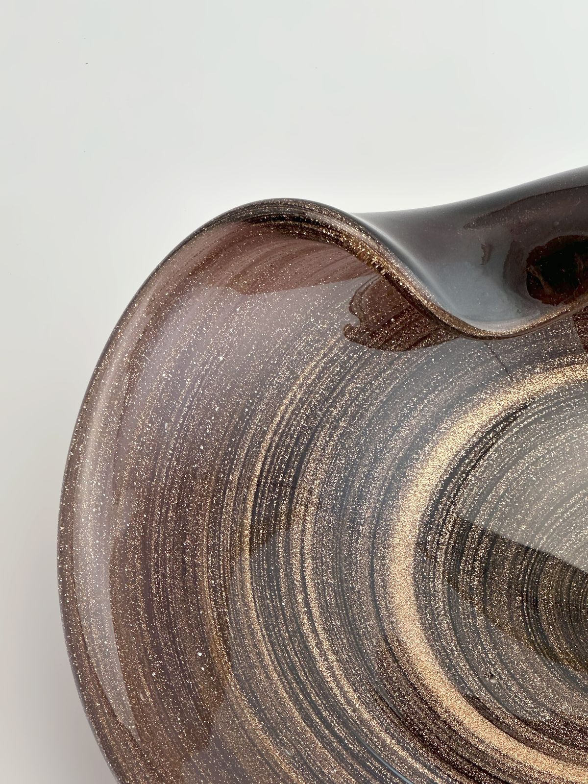 photo for sale Murano Glass Centrepiece Bowl With Copper Aventurine By Alfredo Barbini, Italy, 1970s