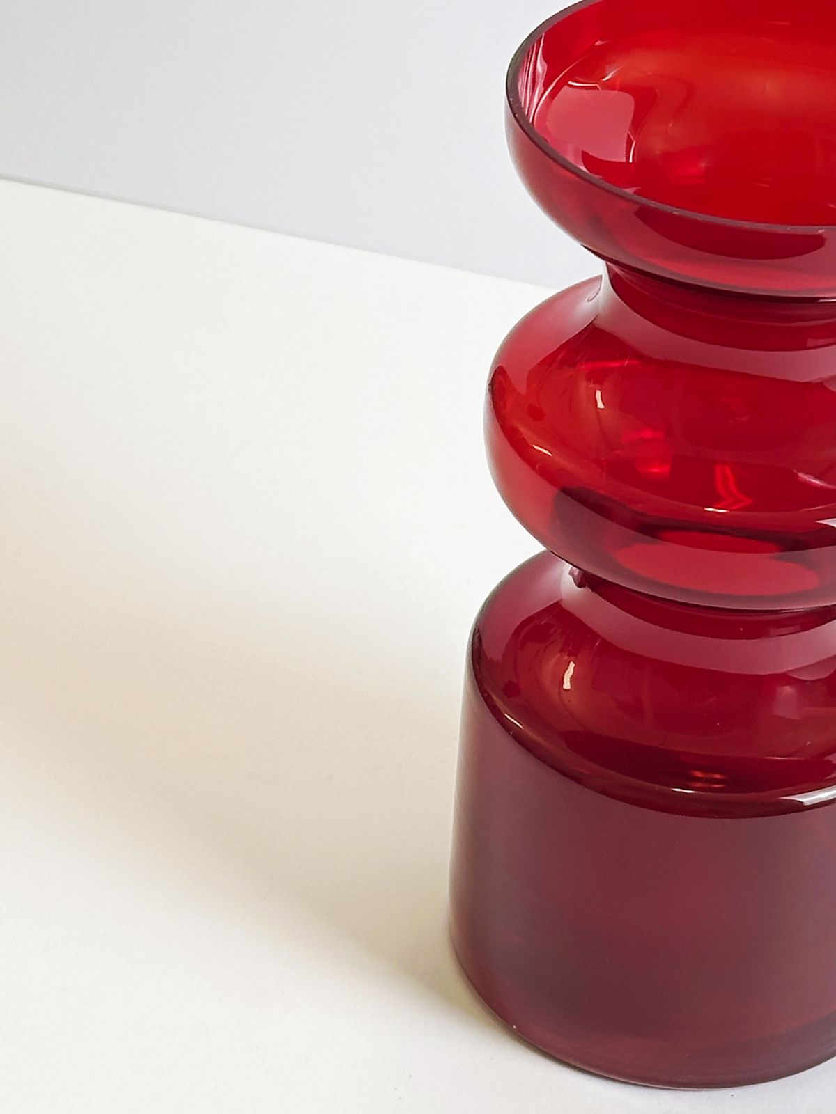 1960s Swedish Red Glass Vase By Per Olof Ström For Alsterfors photo furniture